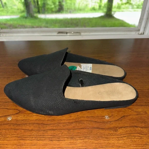 Me Too Black Mules Pointed Toe Slip-On Shoes Size 7.5W - Picture 4 of 6